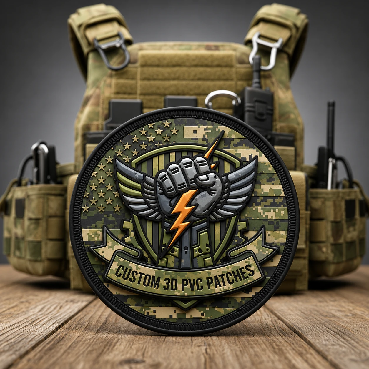 3D PVC Army Bag Patch