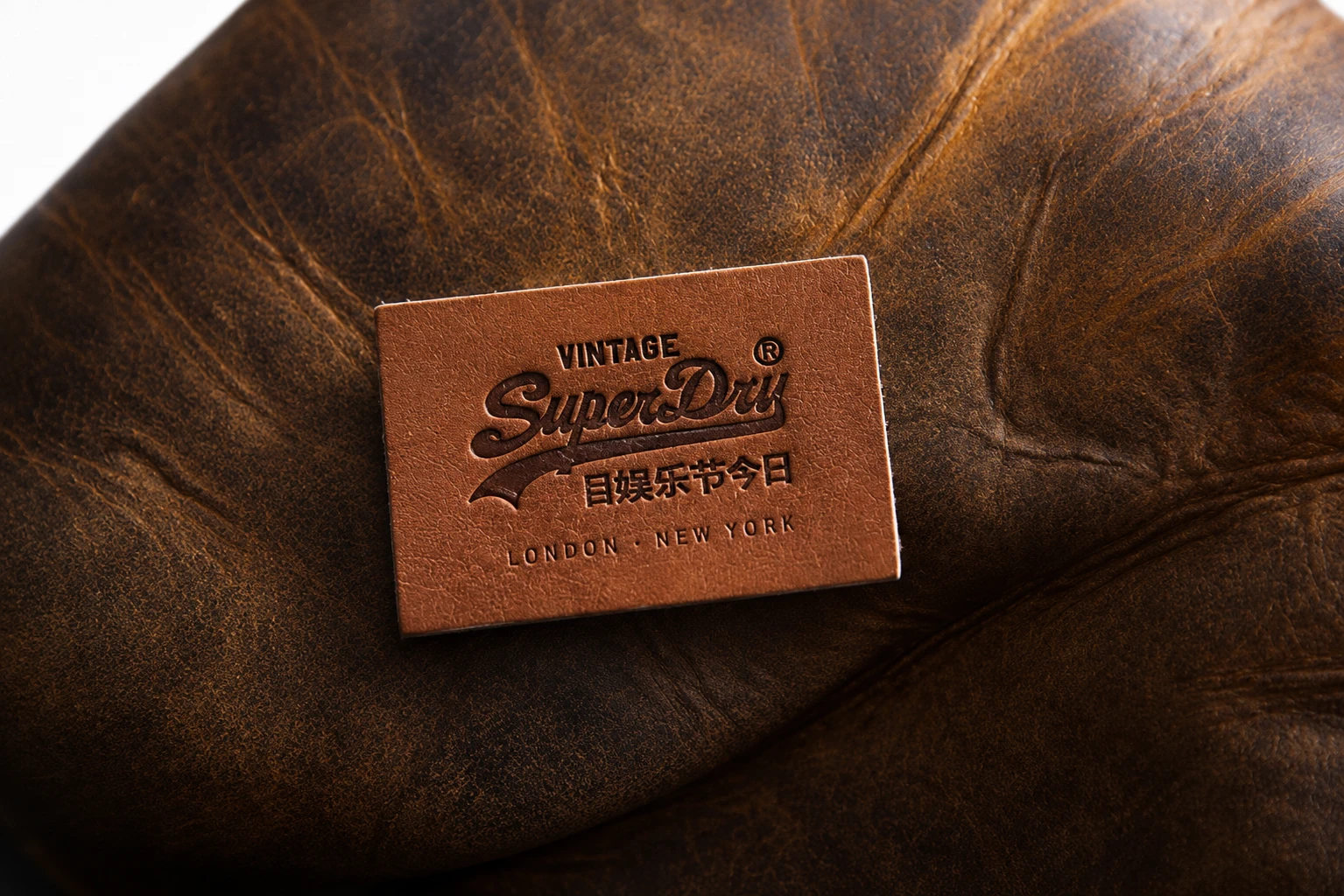Leather Tag Patch Brown