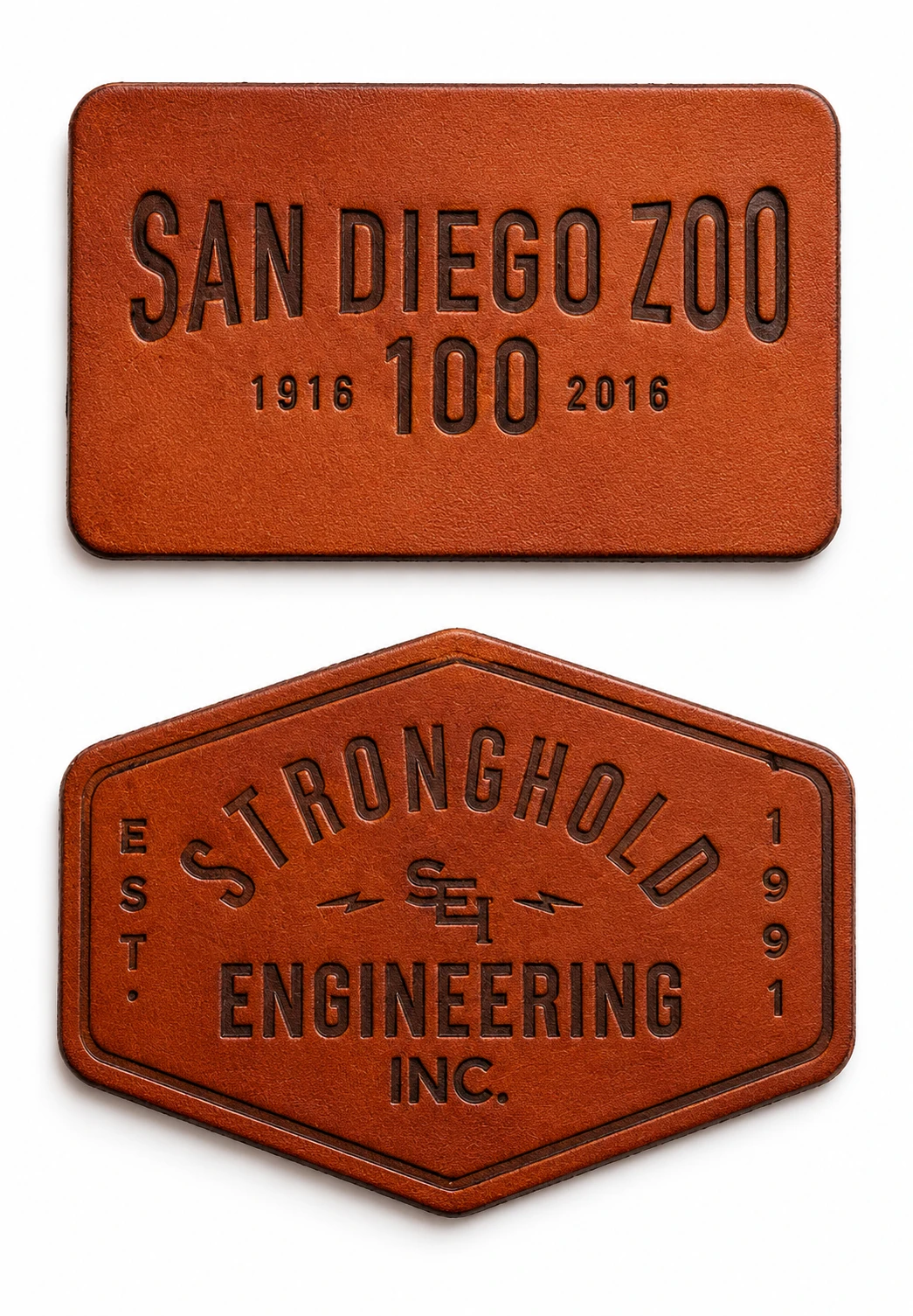 Leather Tag Patches Brown