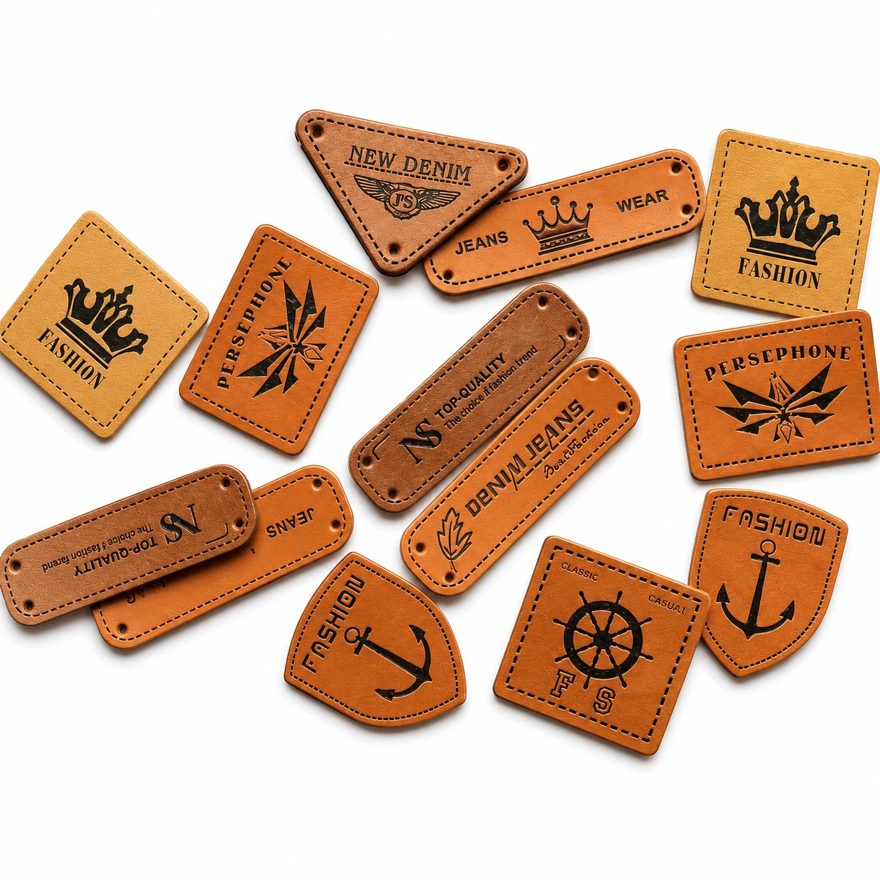 Leather Tag Patches Lite Brown