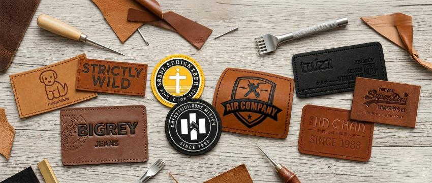 US fashion wear has a luxury way to brand with leather patches.